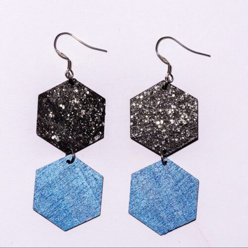 Kenno6 -korvakorut sininen/mustahopea