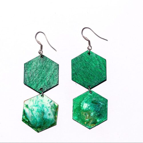 Kenno6 -korvakorut vihreä/marmoroitu vihreä