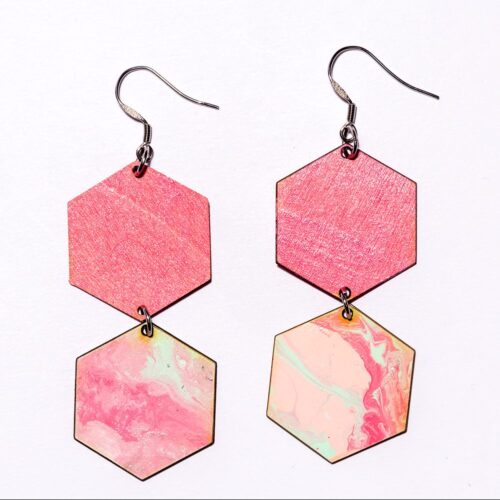 Kenno6 -korvakorut v.pun/marmoroitu v.pun