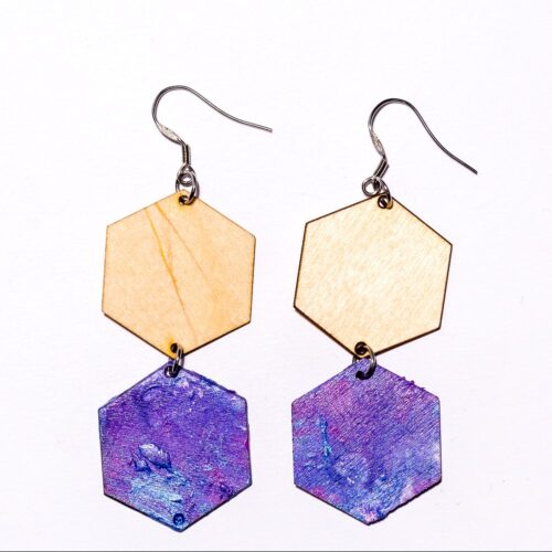 Kenno36 -korvakoru puu/marmoroitu sinilila